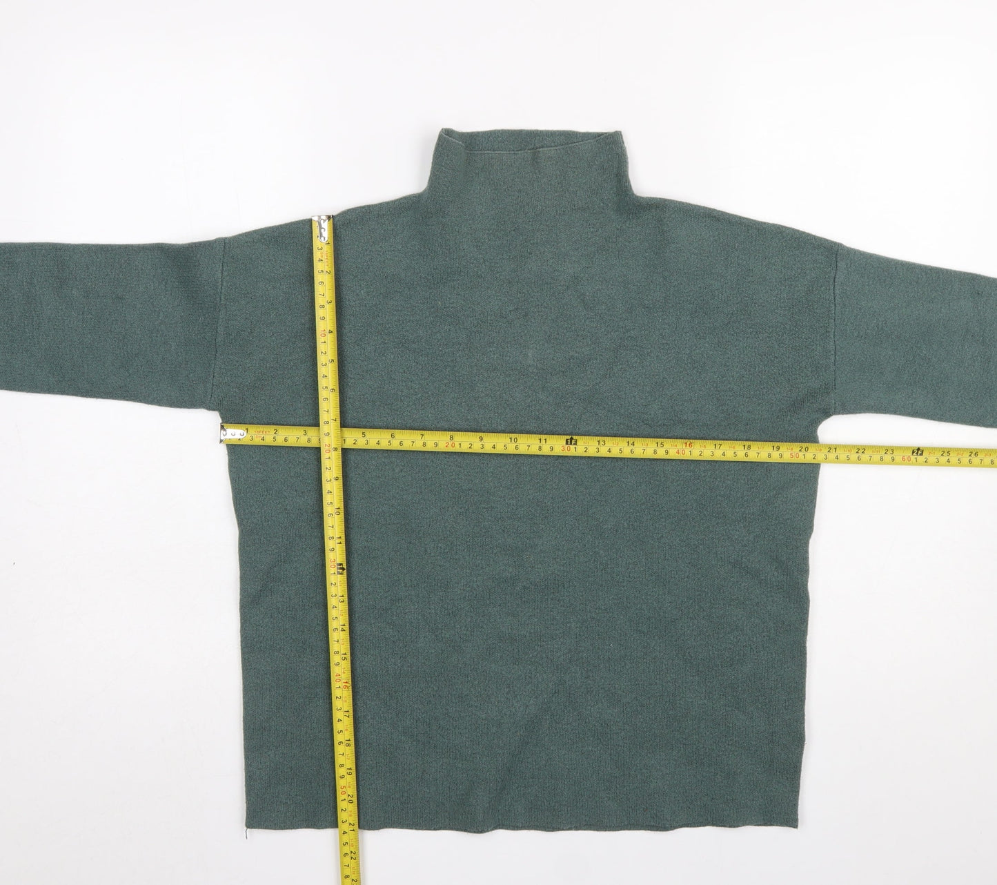 Tahari Women’s Green Mock Neck Knit Jumper Size S