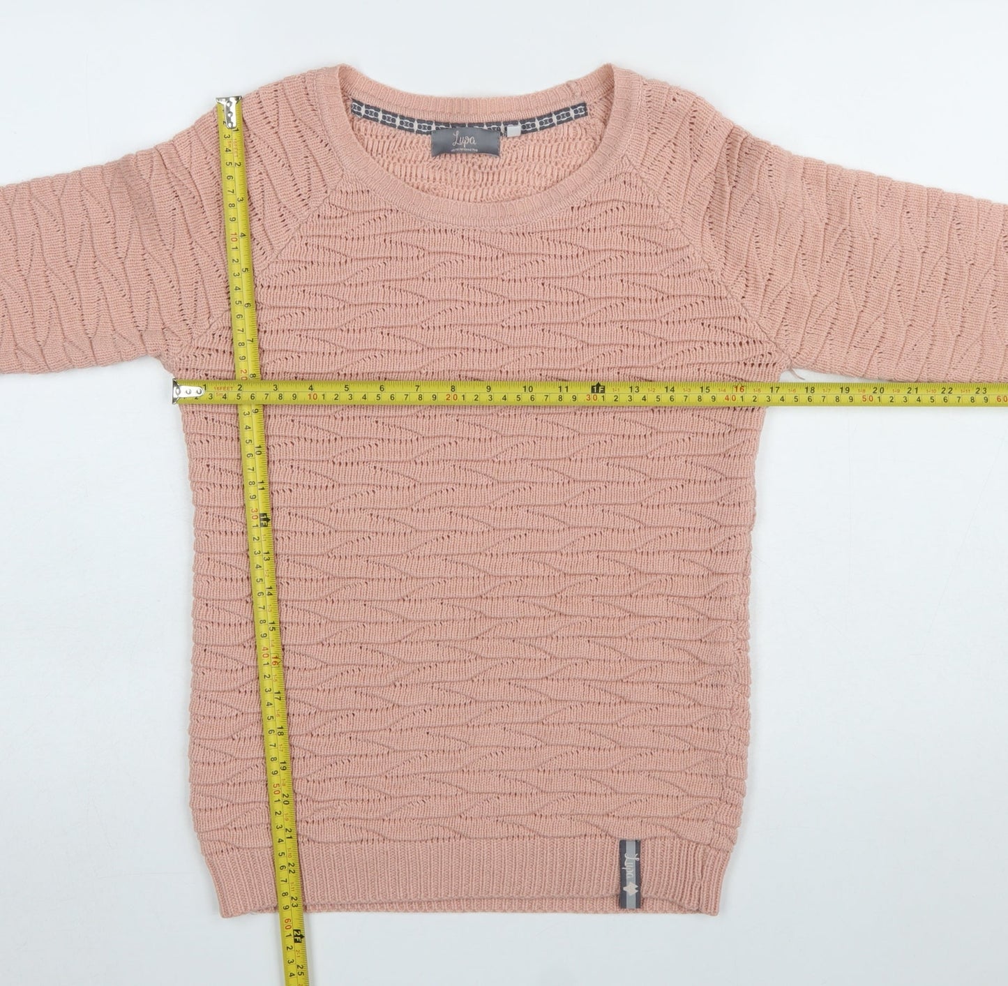 Lupa Women Pink Knit Crew Neck Pullover Jumper Size 10