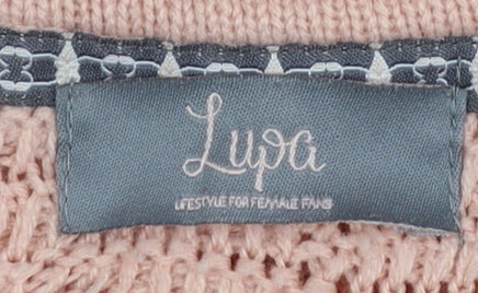 Lupa Women Pink Knit Crew Neck Pullover Jumper Size 10