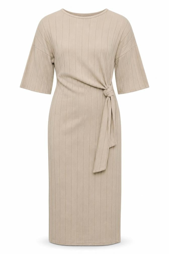 River Island Women’s Beige Midi Bodycon Knit Dress Size S