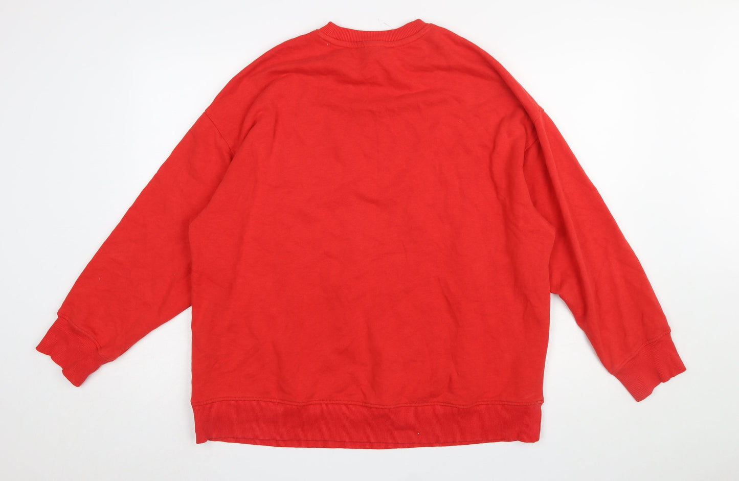 H&M Disney Womens Red Mickey Mouse Holiday Season Pullover Sweatshirt XS