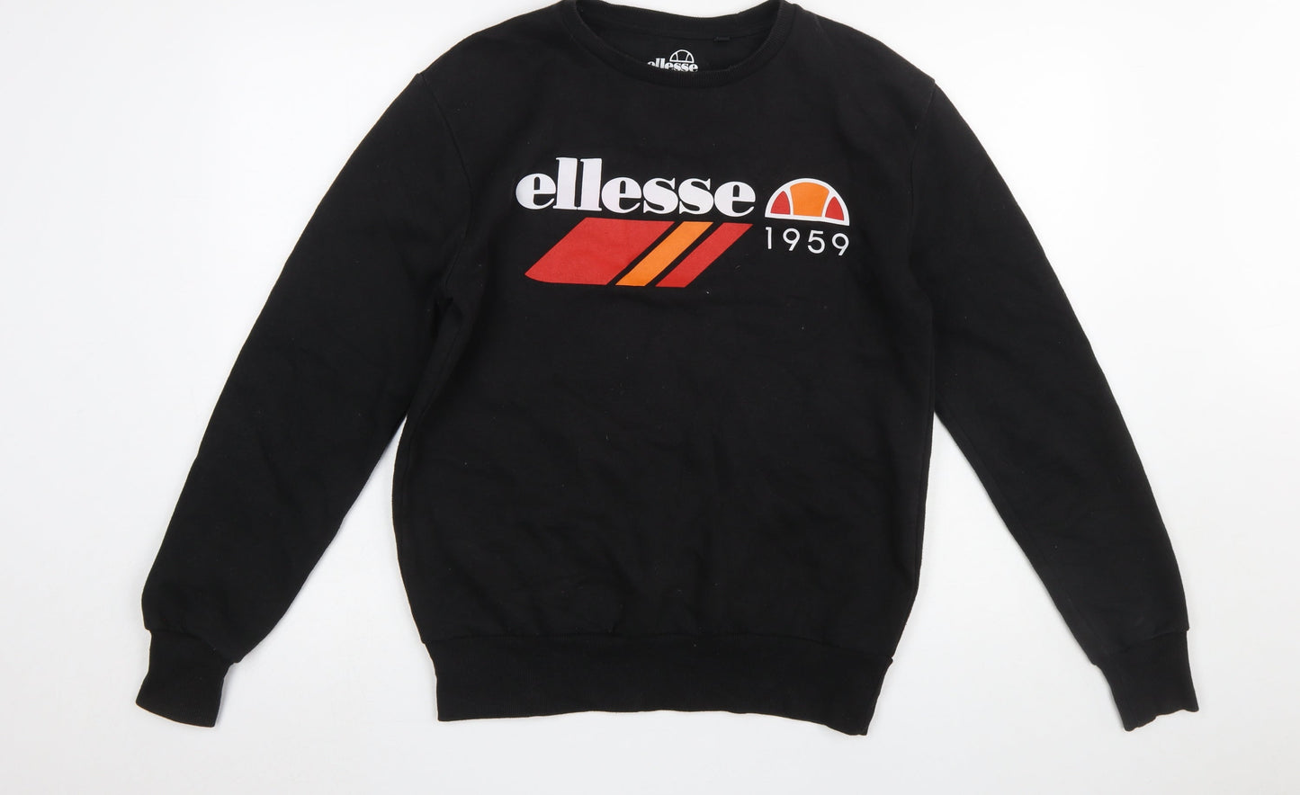 Ellesse Men's Black Crew Neck Sweatshirt S Regular Fit Logo Pullover
