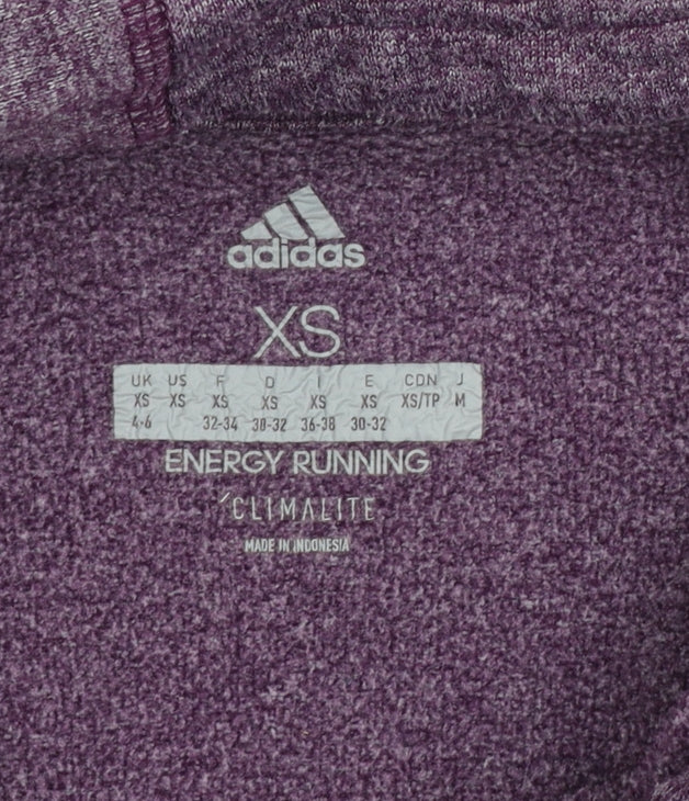Adidas Womens Purple XS Climalite Energy Running Hoodie