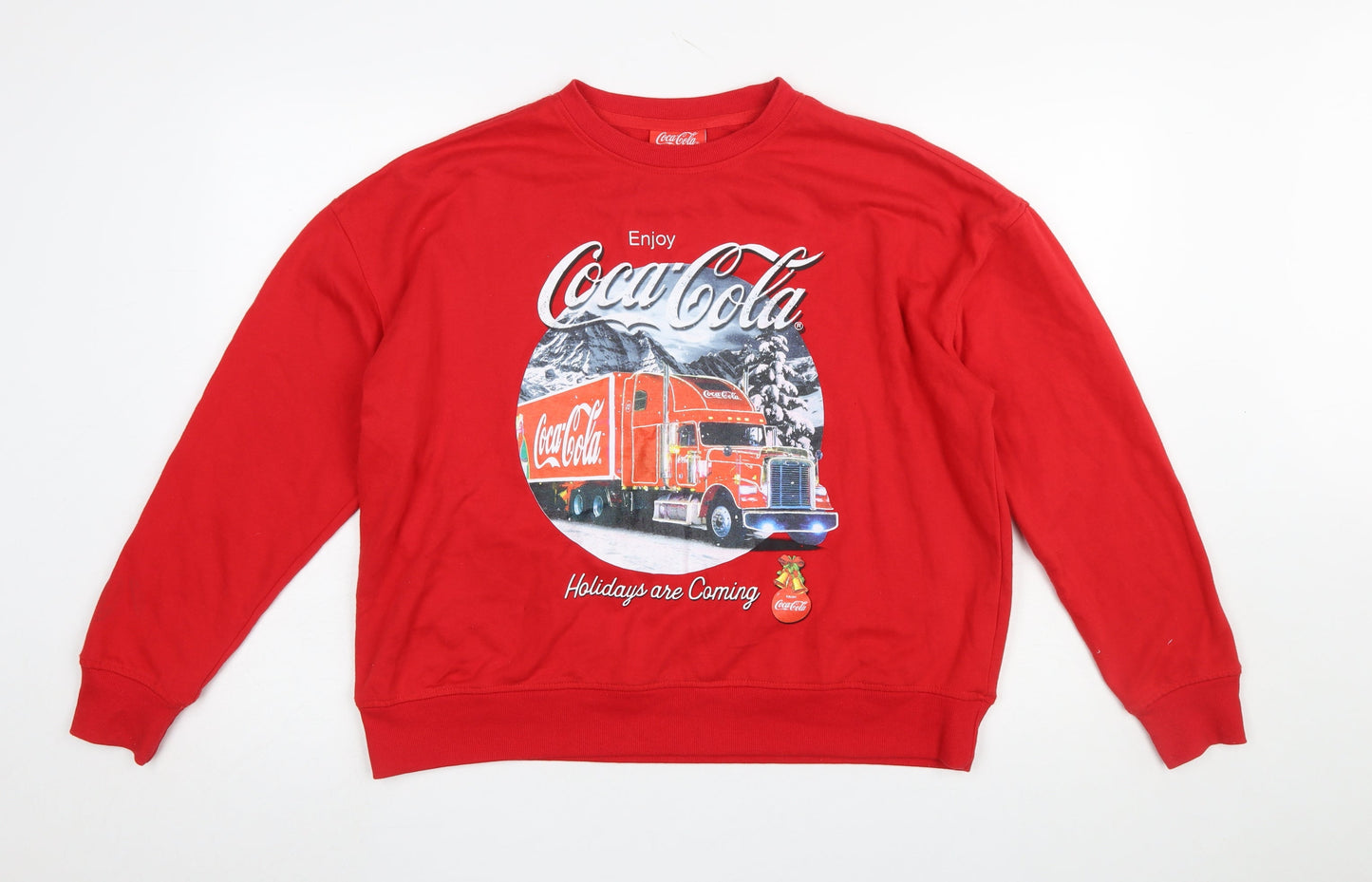 Coca-Cola Red Christmas Graphic Sweatshirt Women M 12/14 Pullover