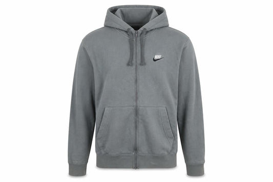 Nike Men's Grey Full Zip Hoodie Size S Regular Fit Fleece Zip Logo