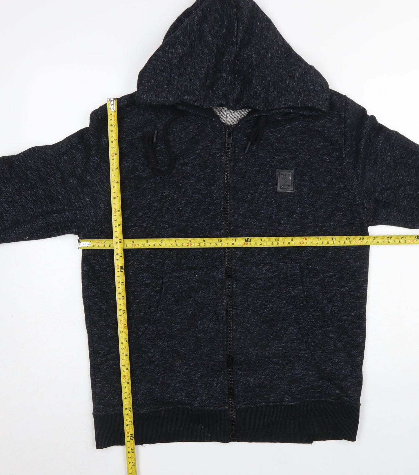 Religion Men's Black Full Zip Hoodie Size M Cotton Blend