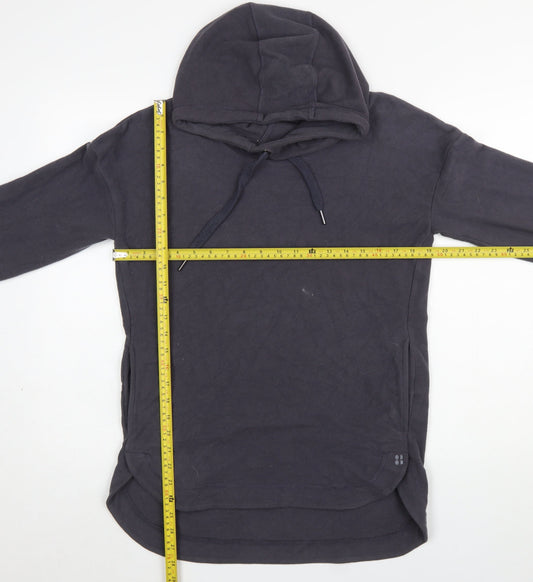 Sweaty Betty Womens Black XS Pullover Hoodie Long Sleeve Cotton Blend