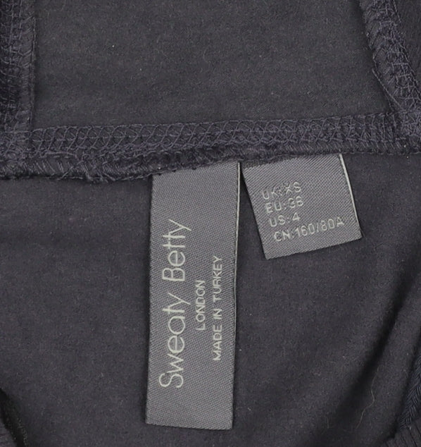Sweaty Betty Womens Black XS Pullover Hoodie Long Sleeve Cotton Blend