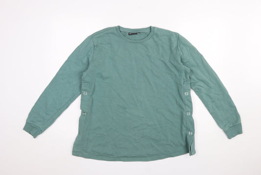 ASOS Design Women’s Green UK 10 Maternity Sweatshirt with Side Snap Detail