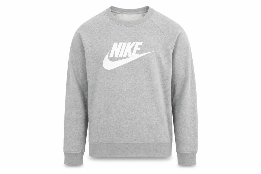 Nike Men's Grey Logo Crew Neck Pullover Sweatshirt Size M