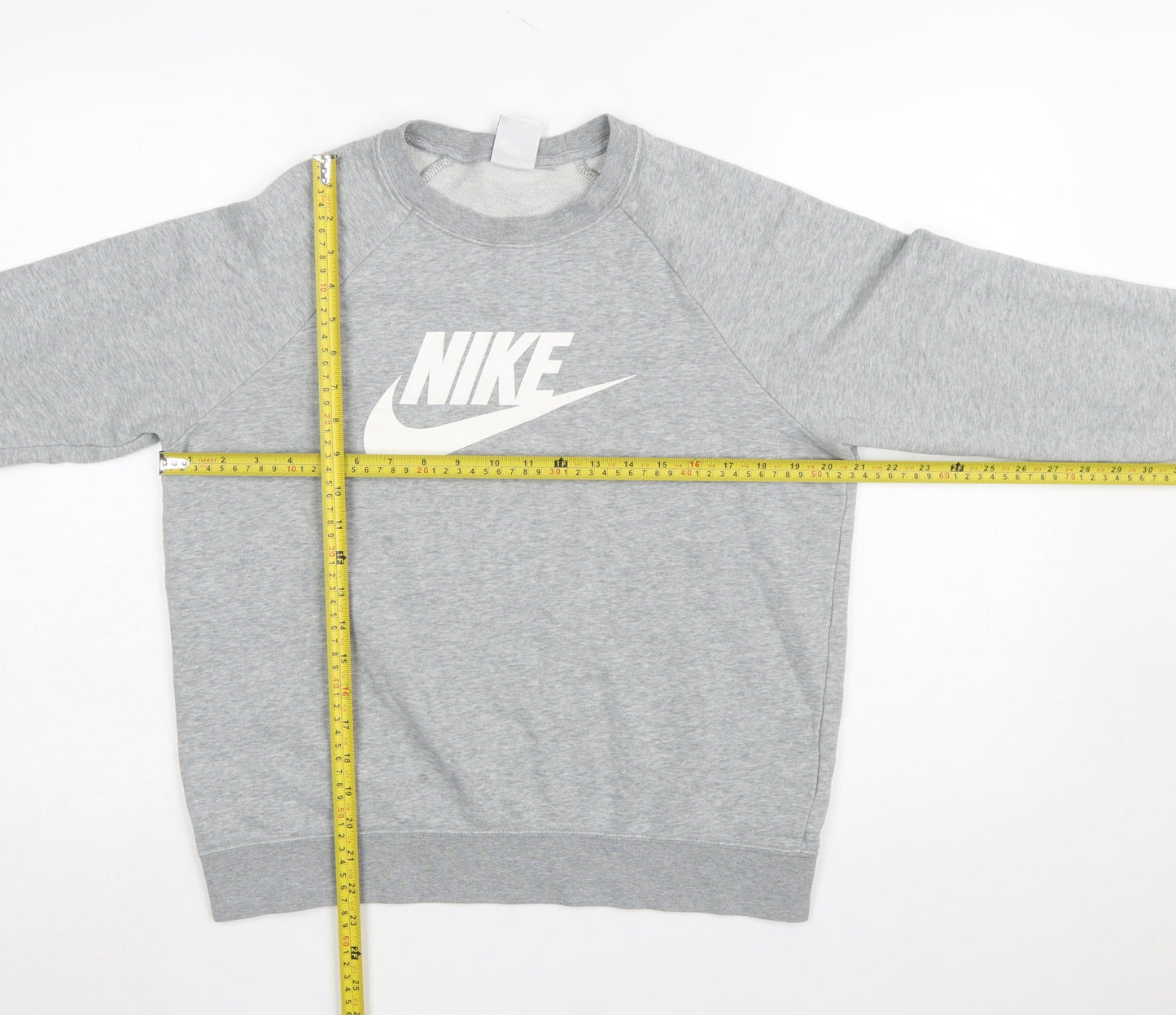 Nike Men's Grey Logo Crew Neck Pullover Sweatshirt Size M