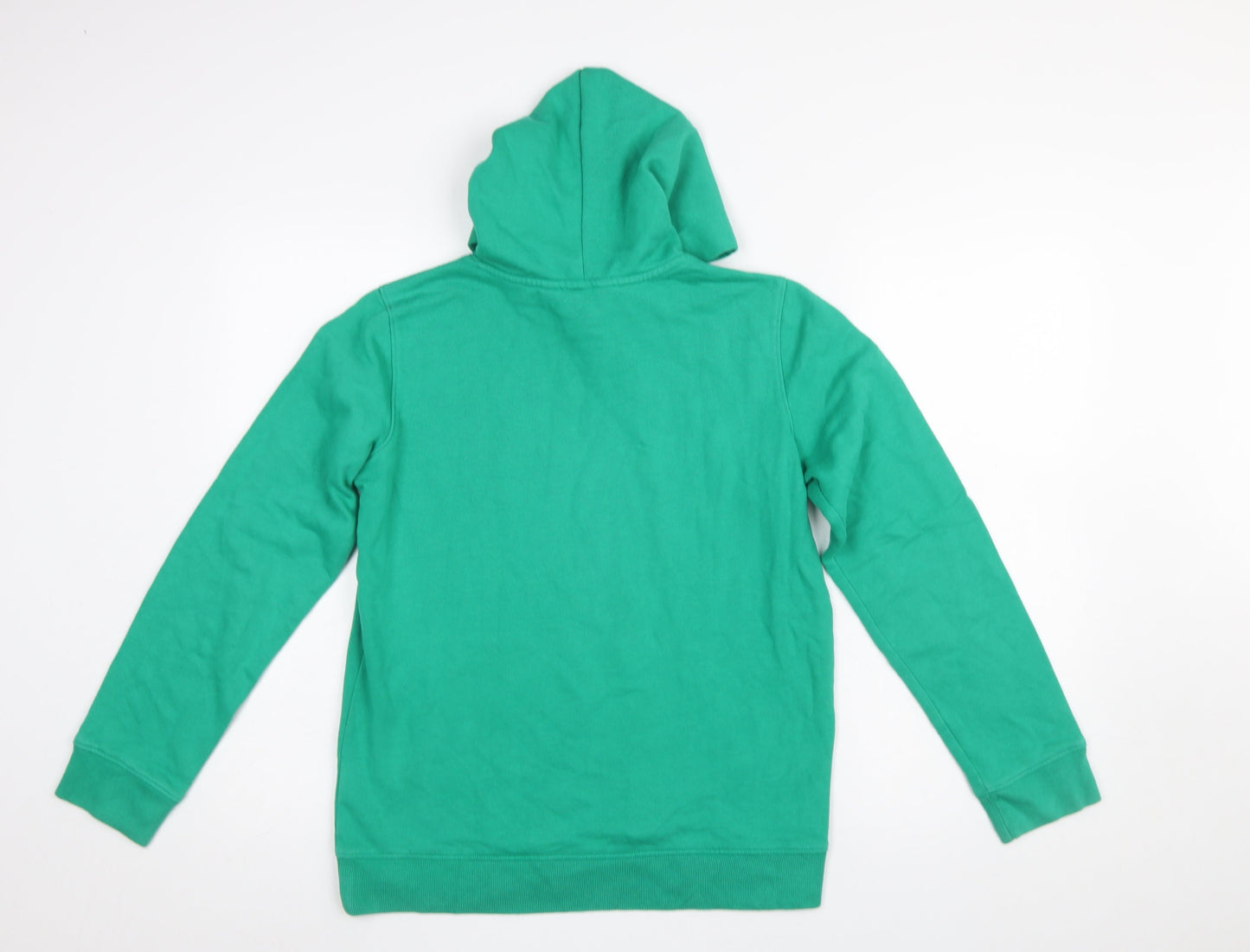 Lands' End Boys Green Pullover Hoodie 12-14 Years Cotton Blend Major League Print