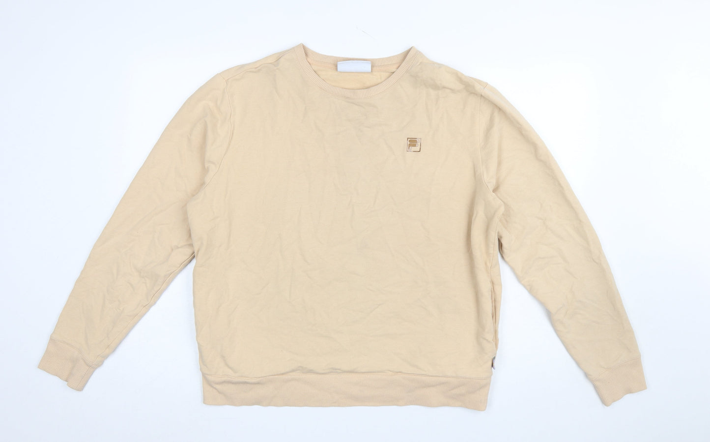 Fila Women Beige Crew Neck Pullover Sweatshirt Size L