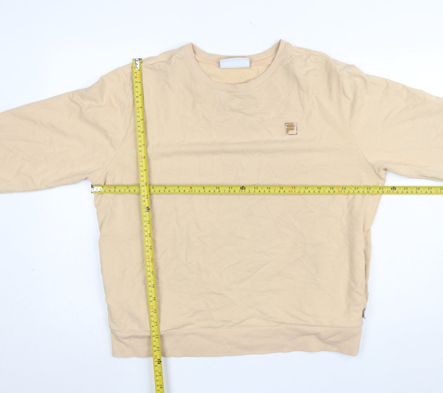 Fila Women Beige Crew Neck Pullover Sweatshirt Size L