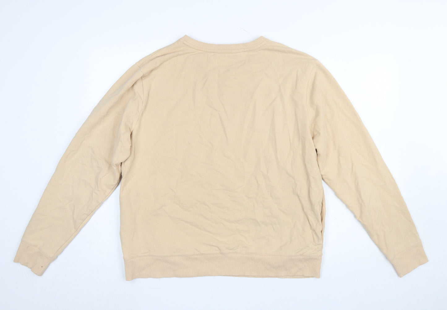 Fila Women Beige Crew Neck Pullover Sweatshirt Size L