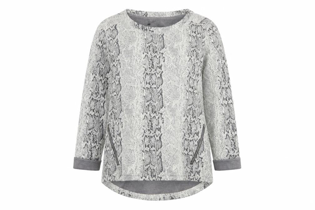 Marks and Spencer Women Grey Animal Print Pullover Sweatshirt UK 14