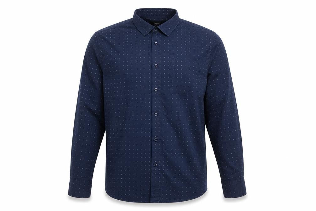 Dunnes Men's Navy Slim Fit Long Sleeve Button-Up Shirt XL