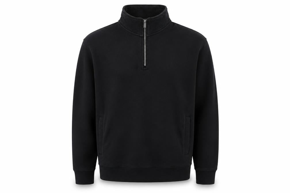 Marks and Spencer Men's Black 1/4 Zip Sweatshirt Size L