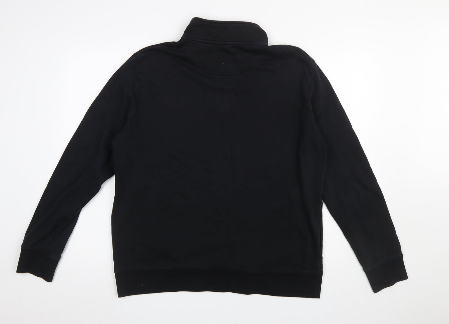 Marks and Spencer Men's Black 1/4 Zip Sweatshirt Size L