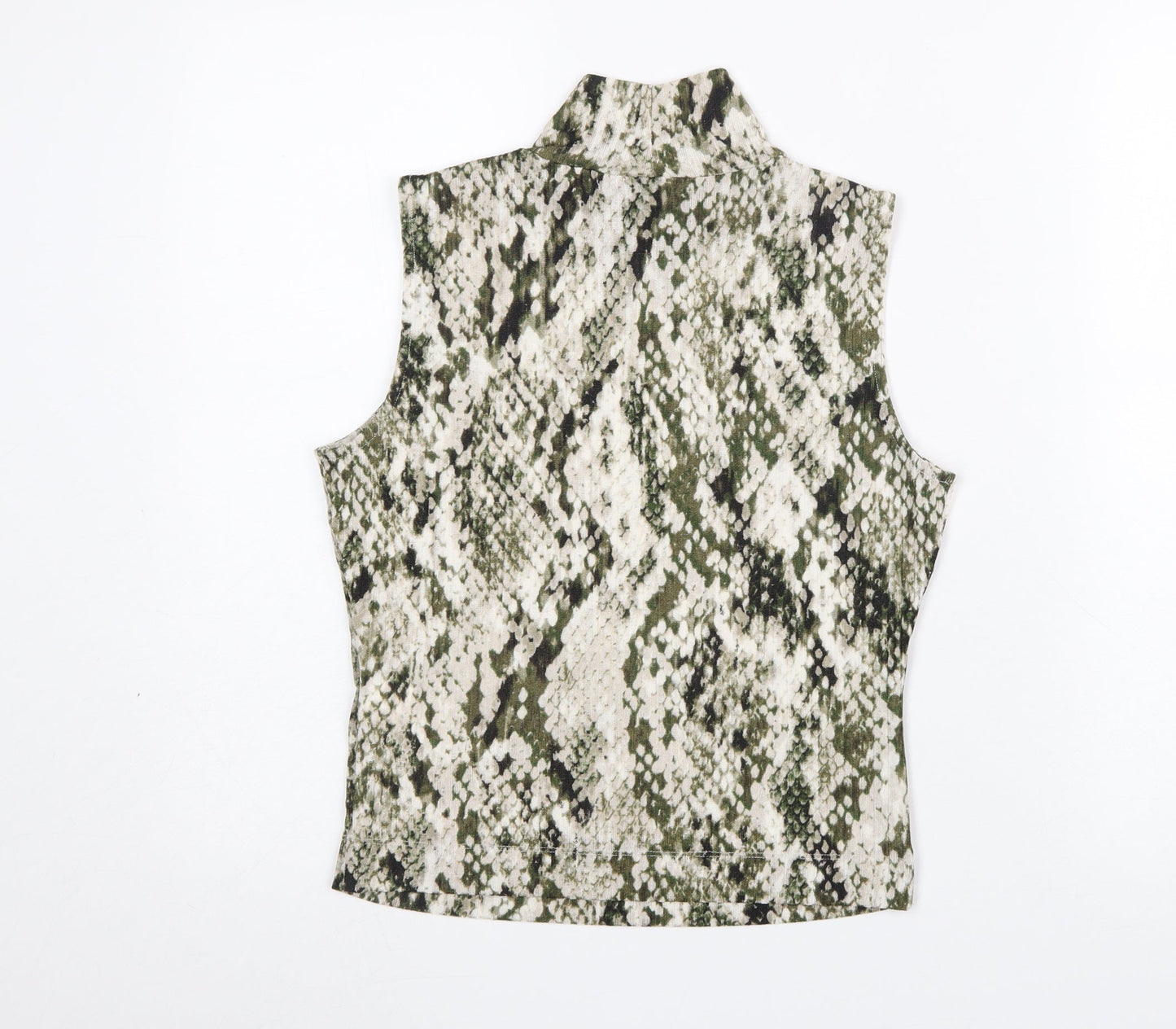 DKNY Women’s Multicoloured Animal Print Sleeveless High Neck Tank Top XS