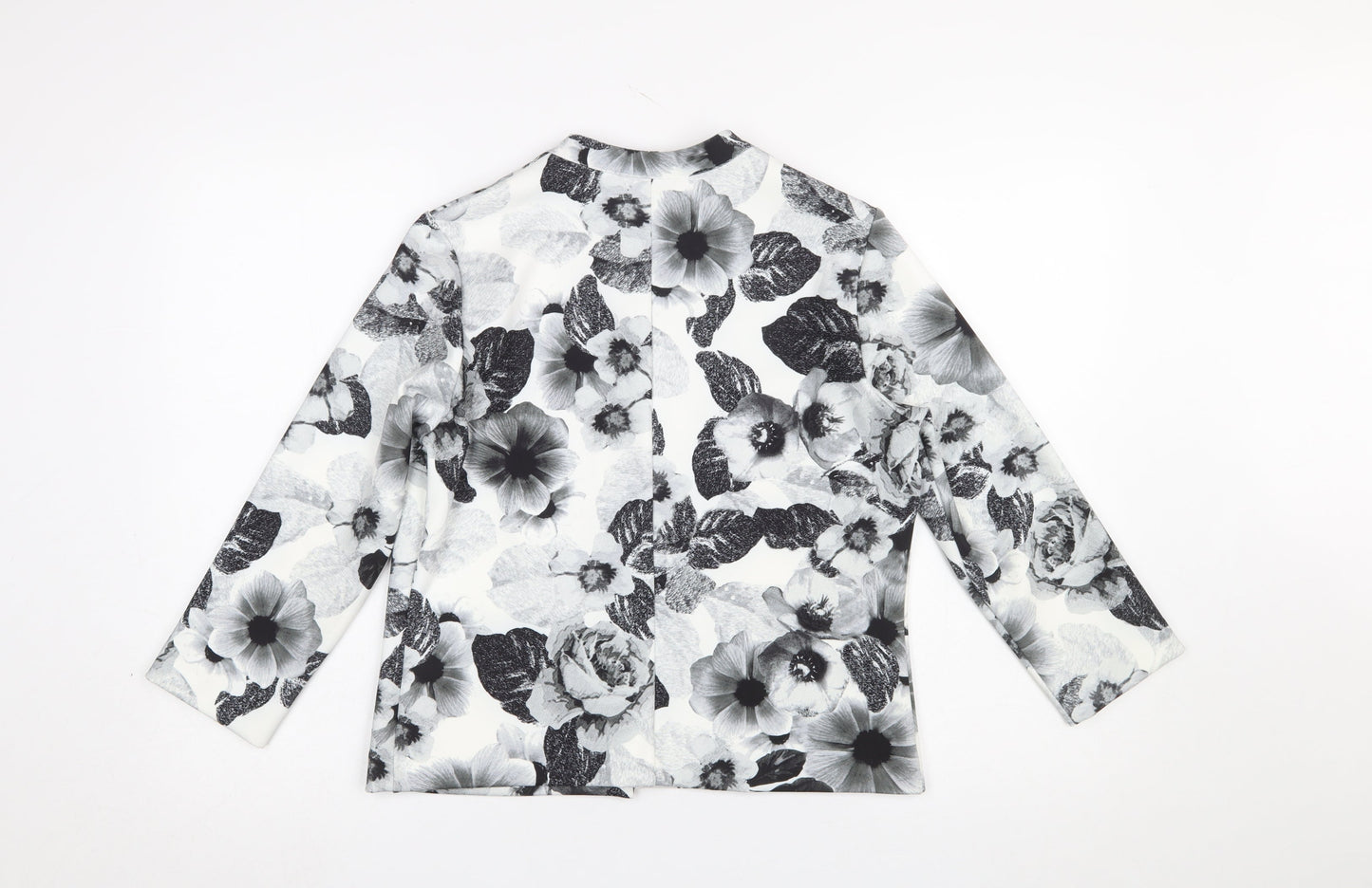 Papaya Women’s Black Floral Blazer Jacket Size 12 Regular Fit