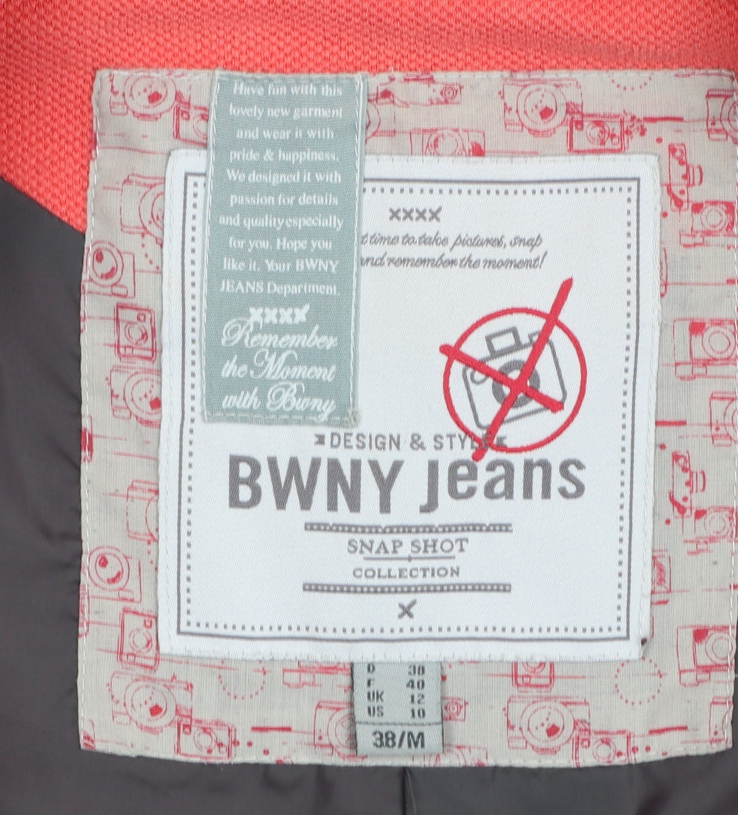 BWNY Jeans Coral Cropped Blazer Womens UK 12 Medium Single Breasted