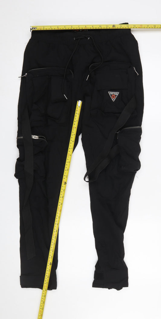 Life Code Progressive Women's Black Cargo Nylon Jogger Trousers Size S