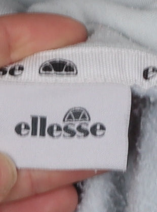 Ellesse Women’s Light Blue Pullover Hoodie UK 12 Cotton Blend Logo Sport