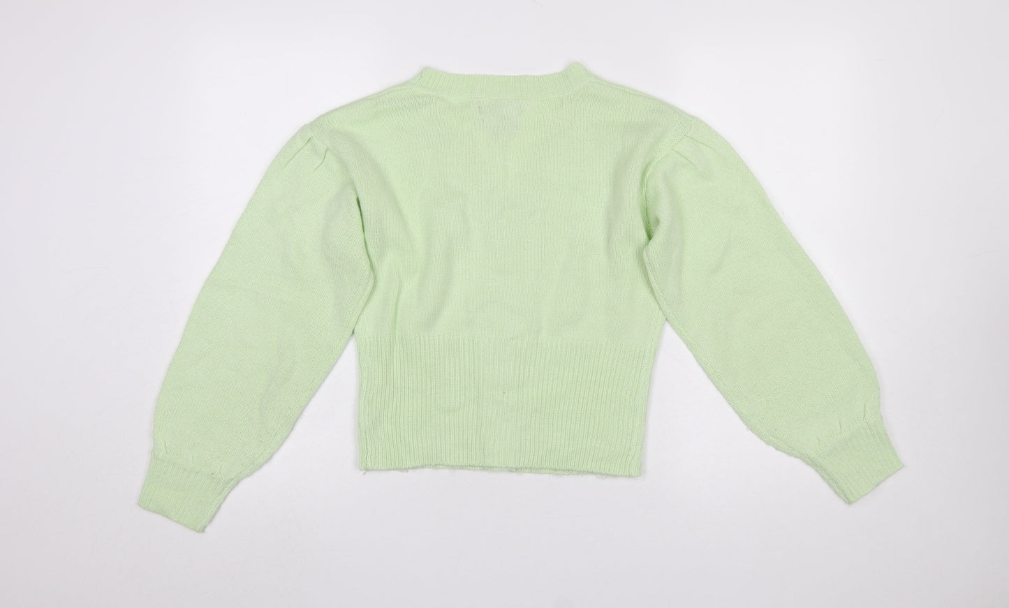 Wednesday's Girl Women's Green V-Neck Button Cardigan XS