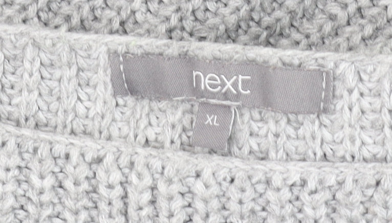 Next Men's Grey XL Chunky-Knit Crew Neck Jumper