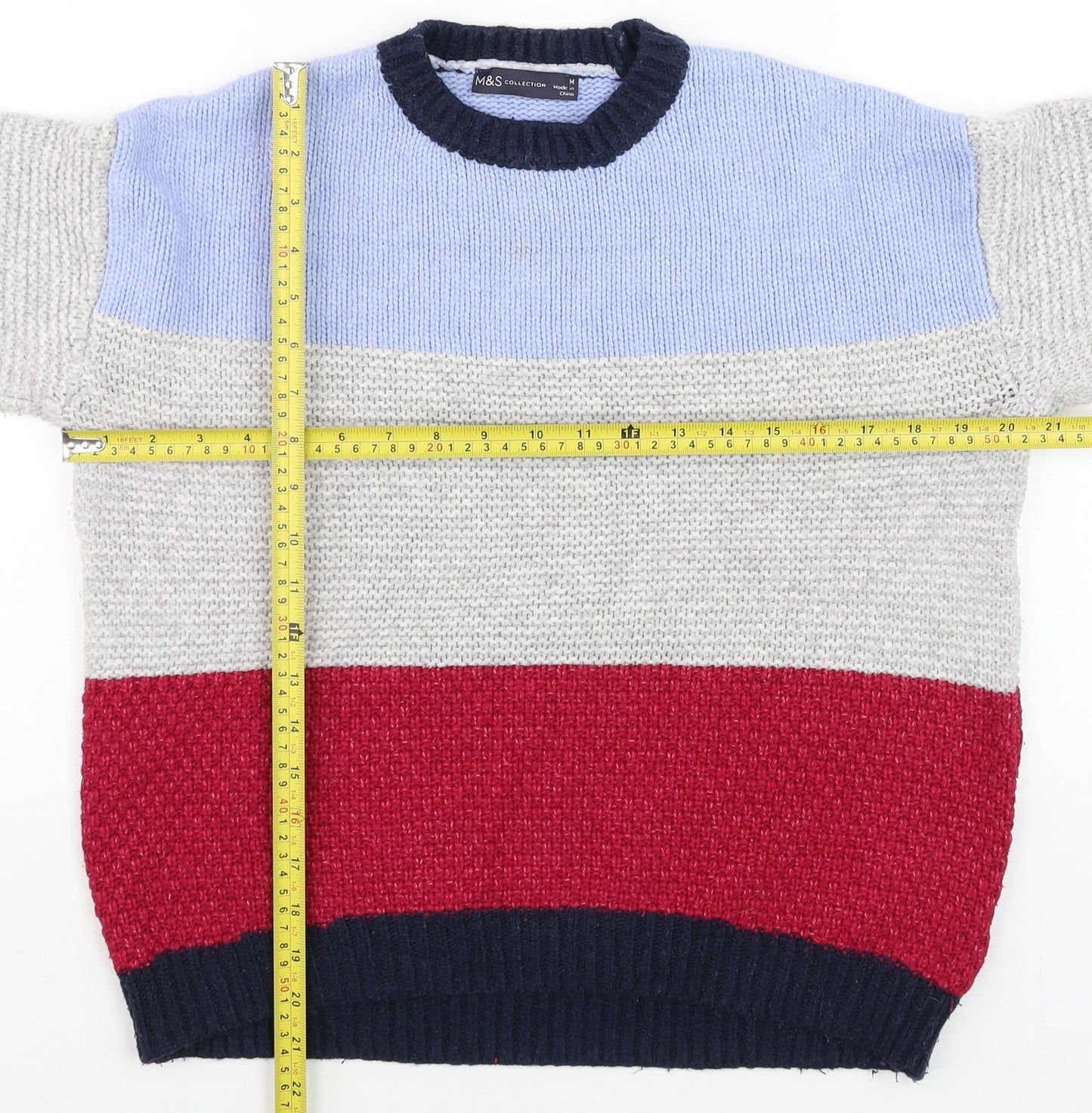 Marks and Spencer Men's Multicoloured M Chunky Knit Pullover Jumper