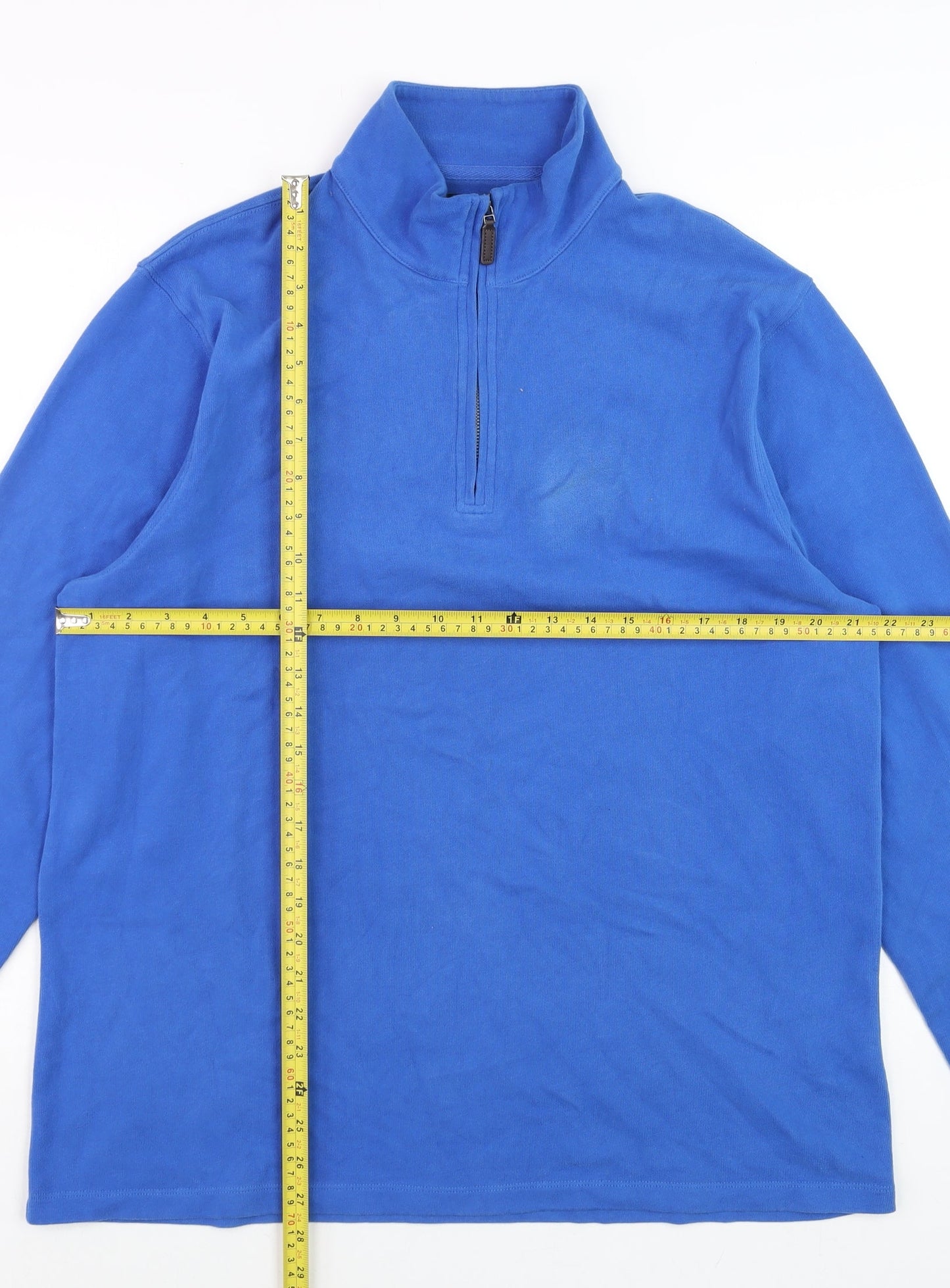J.Crew Mercantile Men's Blue 1/4 Zip Cotton Jumper Size L