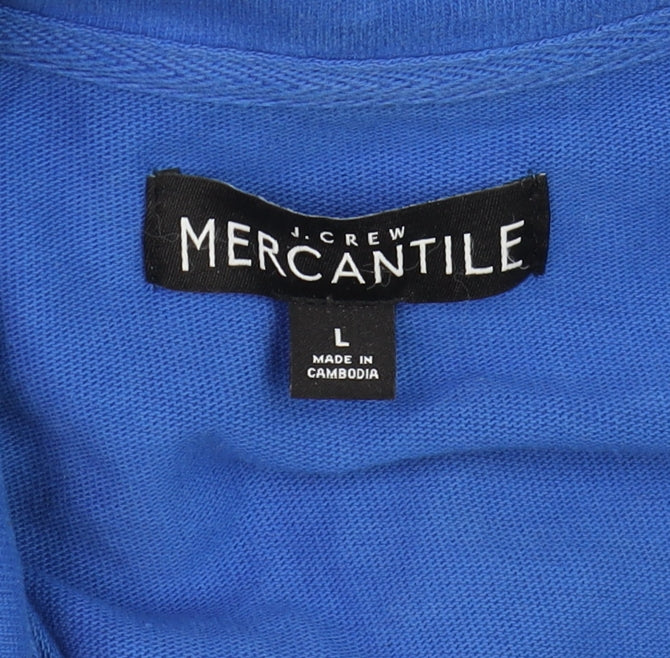 J.Crew Mercantile Men's Blue 1/4 Zip Cotton Jumper Size L