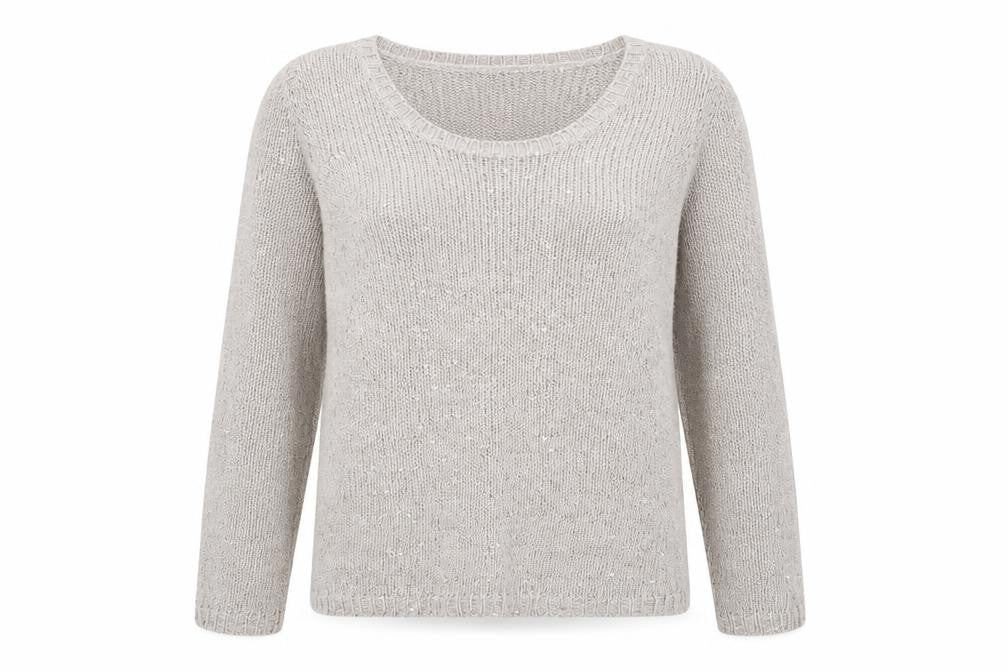 BHS Women’s Pink Sequin Scoop Neck Long Sleeve Knit Jumper Size 8