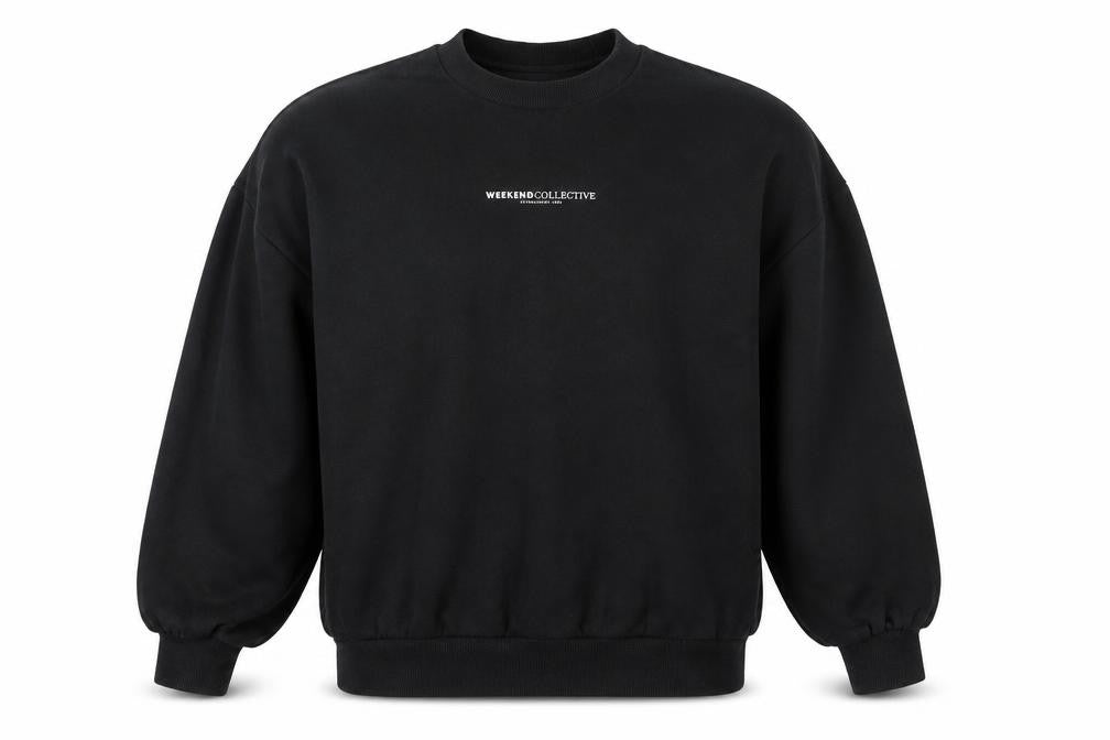 ASOS Mens DESIGN Black Logo Pullover Sweatshirt L