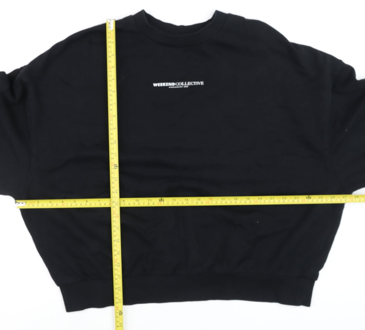 ASOS DESIGN Unisex Black Logo Pullover Sweatshirt L