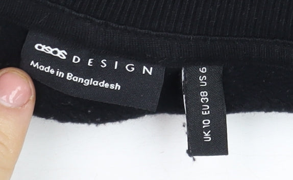 ASOS DESIGN Unisex Black Logo Pullover Sweatshirt L
