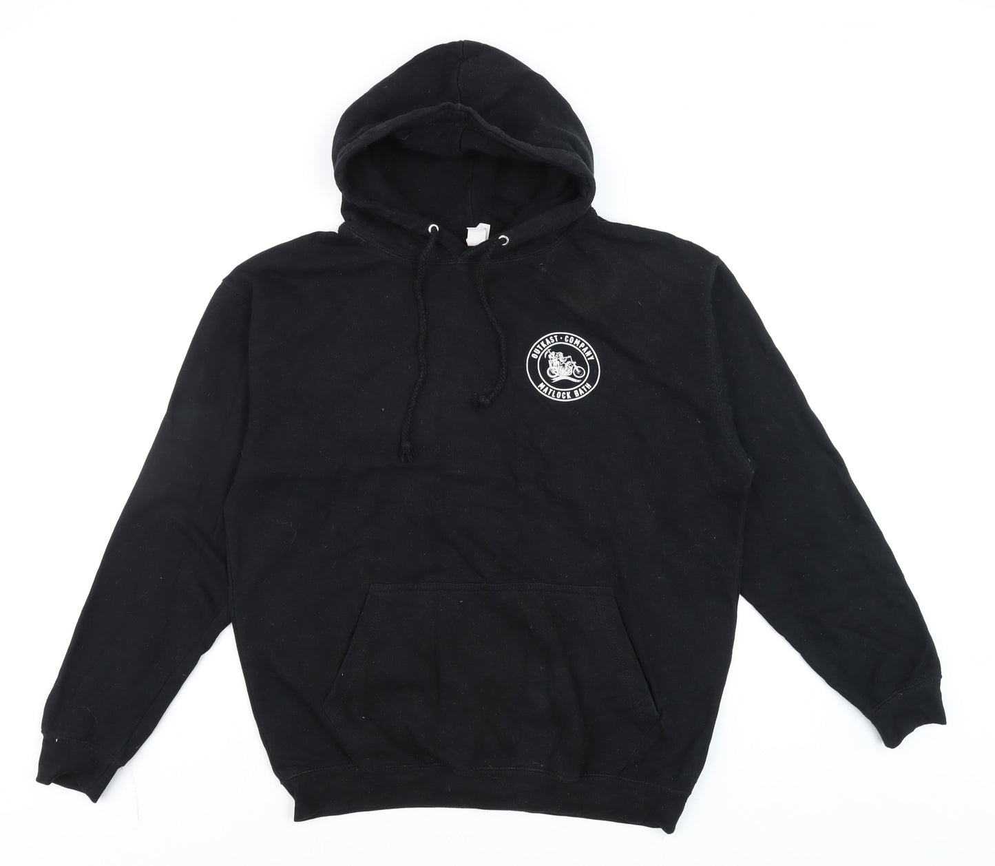 Just Hoods Men’s Black Pullover Hoodie L Biker Logo