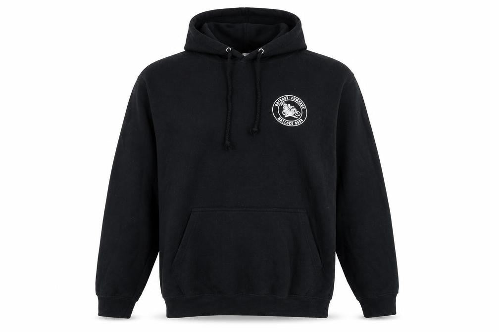 Just Hoods Men’s Black Pullover Hoodie L Biker Logo
