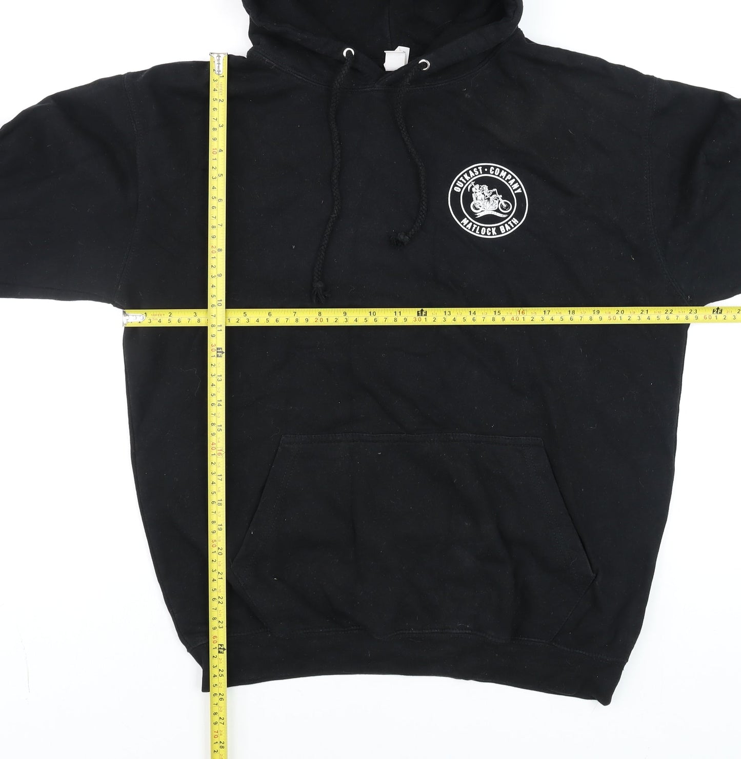 Just Hoods Men’s Black Pullover Hoodie L Biker Logo