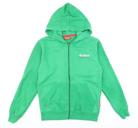 Kickers Men's Green Full Zip Hoodie Size M Logo Hooded Sweatshirt