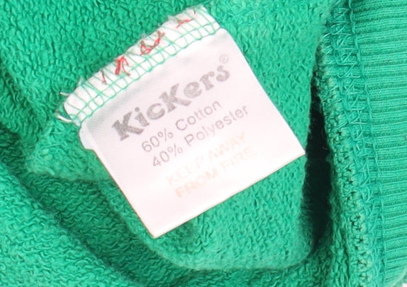 Kickers Men's Green Full Zip Hoodie Size M Logo Hooded Sweatshirt