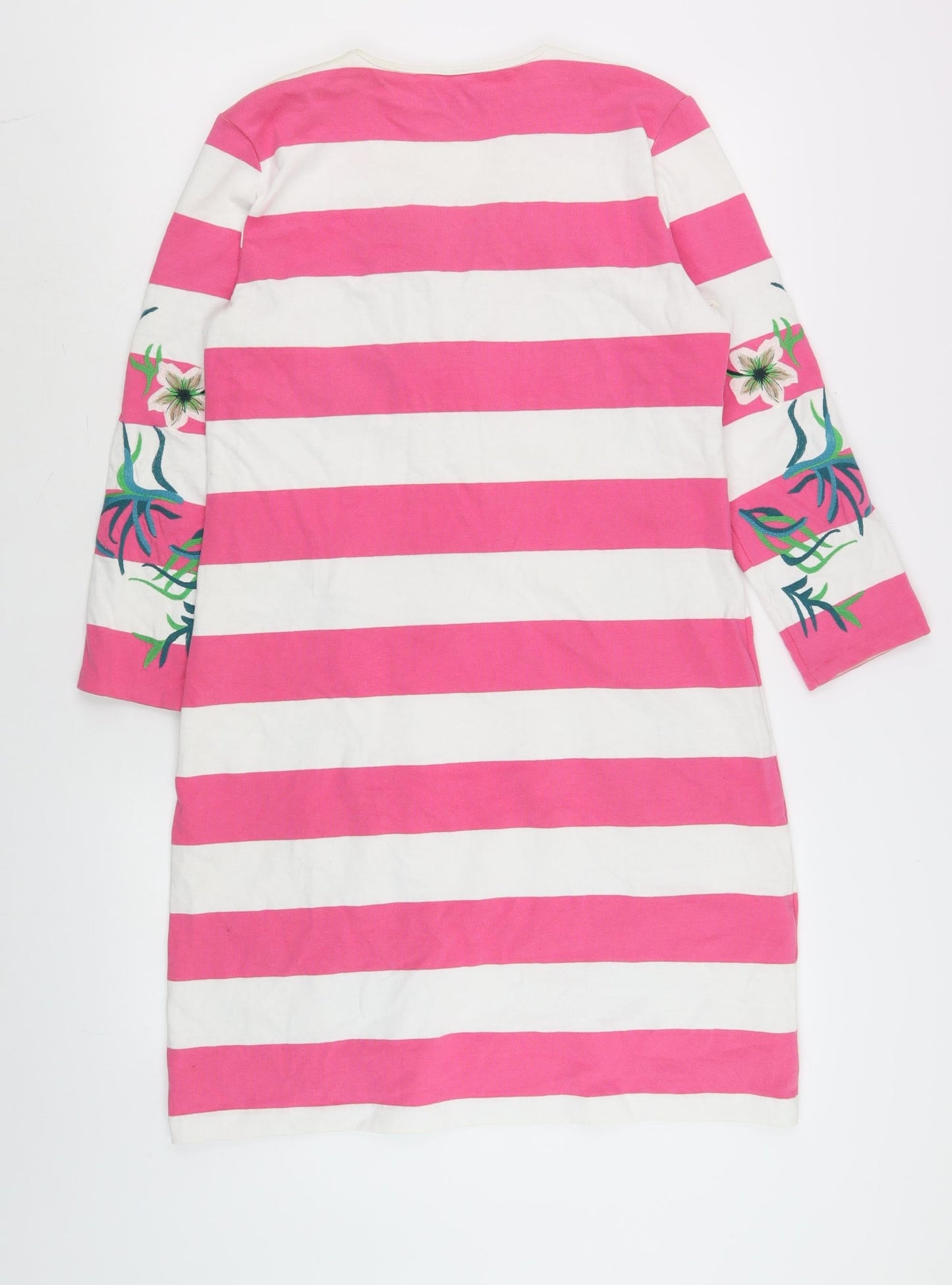 Juicy Couture Womens Pink Striped Embroidered Shift Dress Size 14