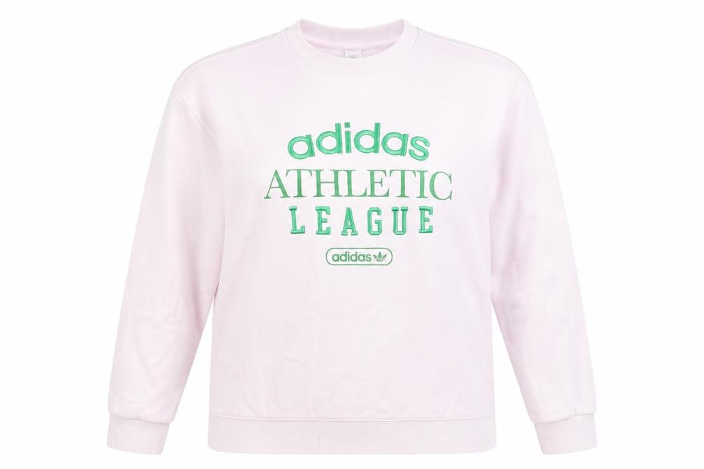 Adidas Women Pink Athletic League Sweatshirt UK 14 Crew Neck Pullover
