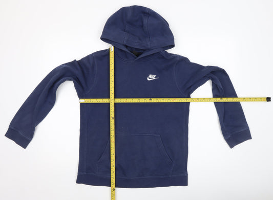 Nike Boys Navy Blue XL Pullover Hoodie with Logo and Kangaroo Pocket