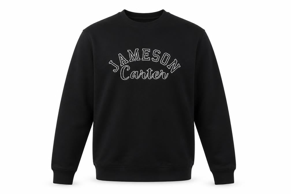 Jameson Carter Men's Black XL Crew Neck Pullover Sweatshirt