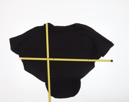 Dunnes Women’s Black Wrap Chiffon Blouse Short Sleeve Size S