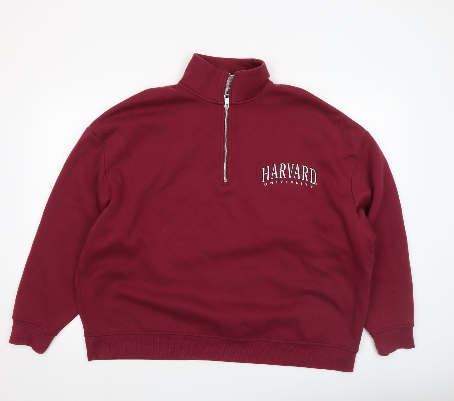 Harvard University Burgundy 1/4 Zip Women's Sweatshirt Size L