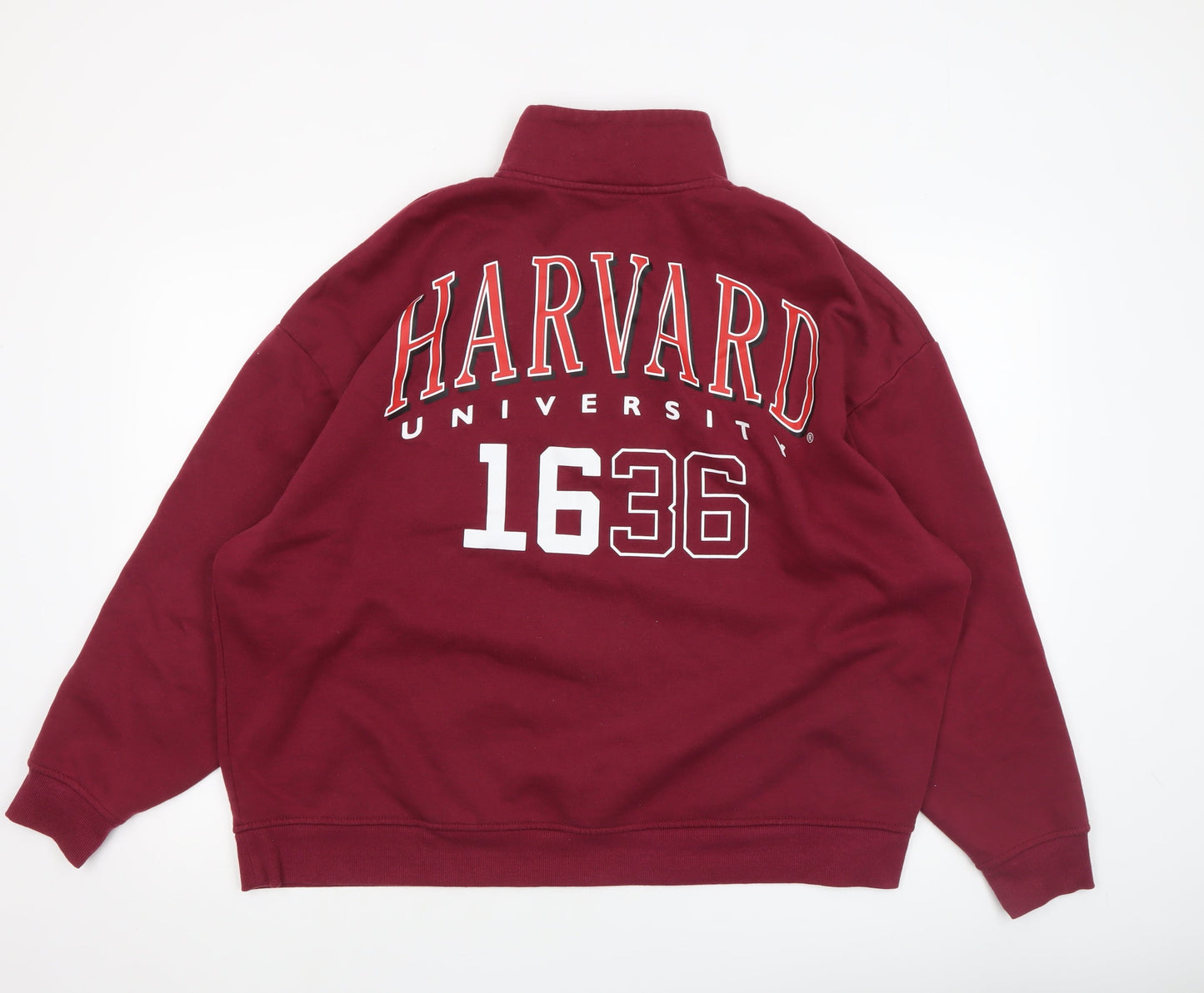 Harvard University Burgundy 1/4 Zip Women's Sweatshirt Size L