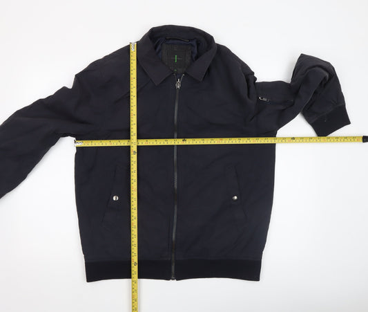 Jasper Conran Men's Black Bomber Jacket Size M Cotton Blend